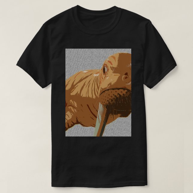 Camiseta Design de morsa-padrão-laranja (Frente do Design)
