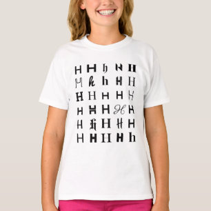 Camiseta Design de mosaico de letra H tipográfico