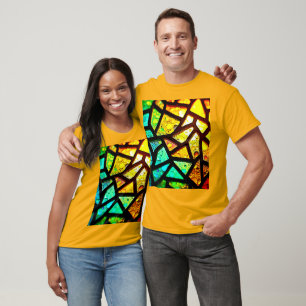 Camiseta Design de Mosaico de Luz Abstrata Vibrante
