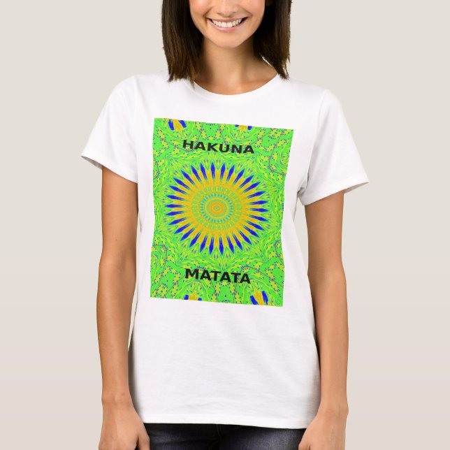 Camiseta Design de Motif Africano em Impressão de Arte Verd (Frente)