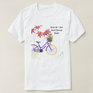 Camiseta Design de Motivação de Bicicleta Floral