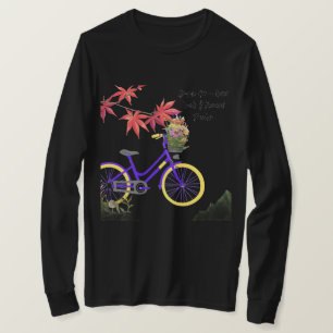 Camiseta Design de Motivação de Bicicleta Floral