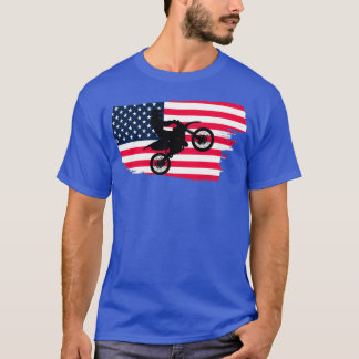 Camiseta Design de Motocross, uma bandeira americana incrív
