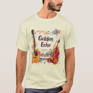 Camiseta Design de Música Color Splash – Guitarra, Violino,