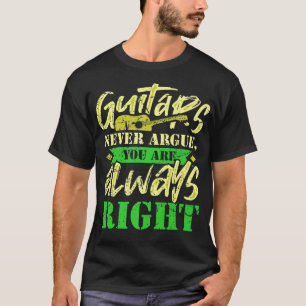 Camiseta Design de Música Engraçada Guitarras Nunca Argumen