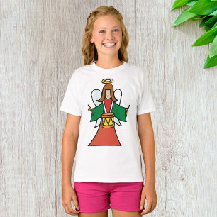 Camiseta Design de Música Natal Angel Drummer Holider