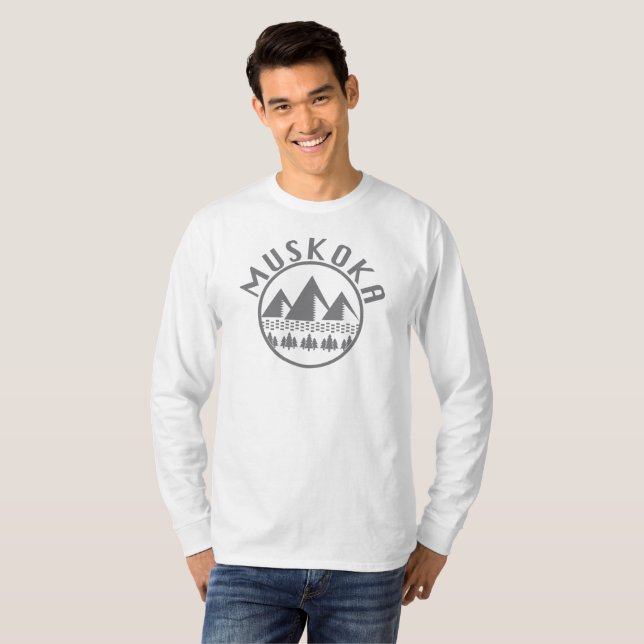 Camiseta Design de Muskoka - Camisa-T Básica de Capa Longa (Frente Completa)