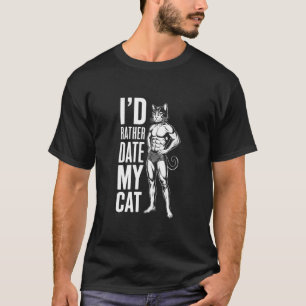 Camiseta Design de Namoro do Meu Gato - Gráfico Divertido, 