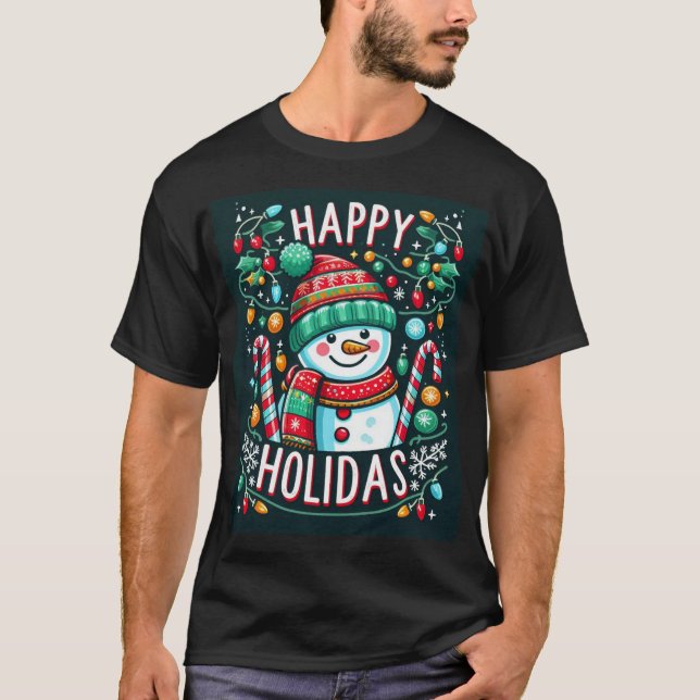 Camiseta Design de natal Black Dark Shirt (Frente)
