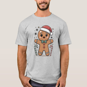 Camiseta Design de Natal de Biscoito de Gengibre Fofo