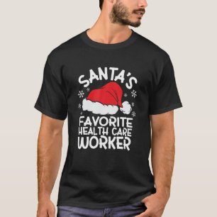 Camiseta Design de Natal do Trabalhador de Cuidados de Saúd