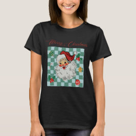 Camiseta Design de Natal Feliz Papai Noel Antigo