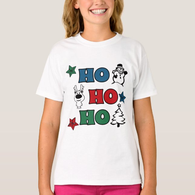 Camiseta Design de Natal Ho-Ho (Frente)