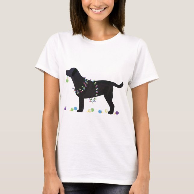 Camiseta Design de Natal Merry Black Lab (Frente)