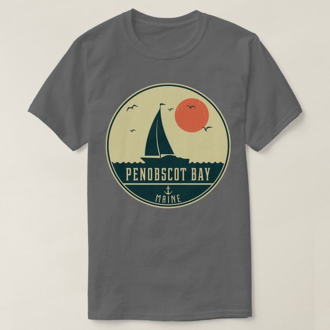 Camiseta Design de navegação de Penobscot Bay Maine (Frente do Design)
