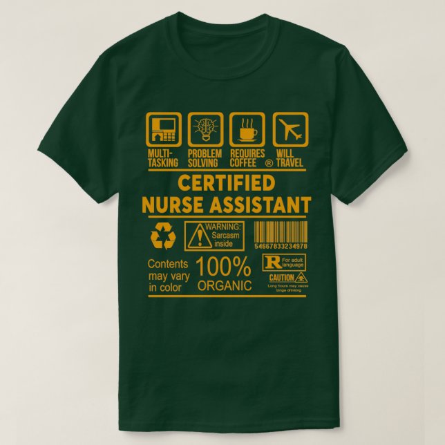 CAMISETA DESIGN DE NICE ASSISTENTE DE ENFERMEIROS CERTIFICA (Frente do Design)