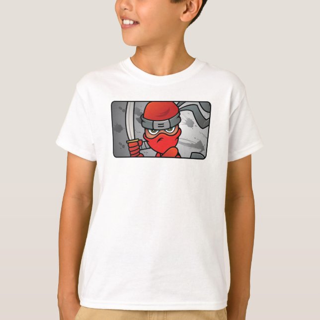 Camiseta Design de Ninja Vermelha Personalizável (Frente)