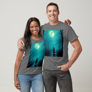 Camiseta Design de Noite de Lua Cheia