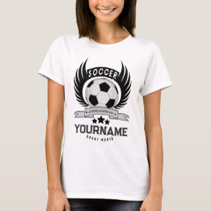 Camiseta Design de Nome de Fã de Futebol Feminino Present