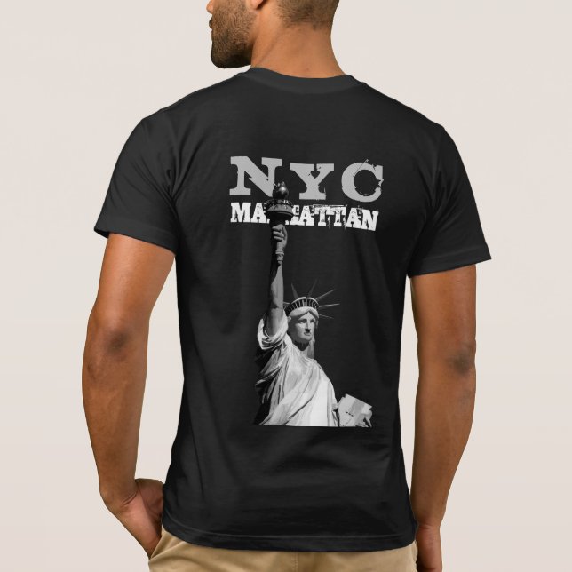 Camiseta Design de Nova Iorque Nyc Manhattan Liberty Estátu (Verso)