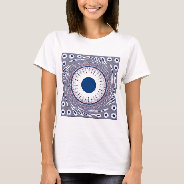 Camiseta Design de Olhos Energéticos Chic: Um Padrão Mesmer (Frente)