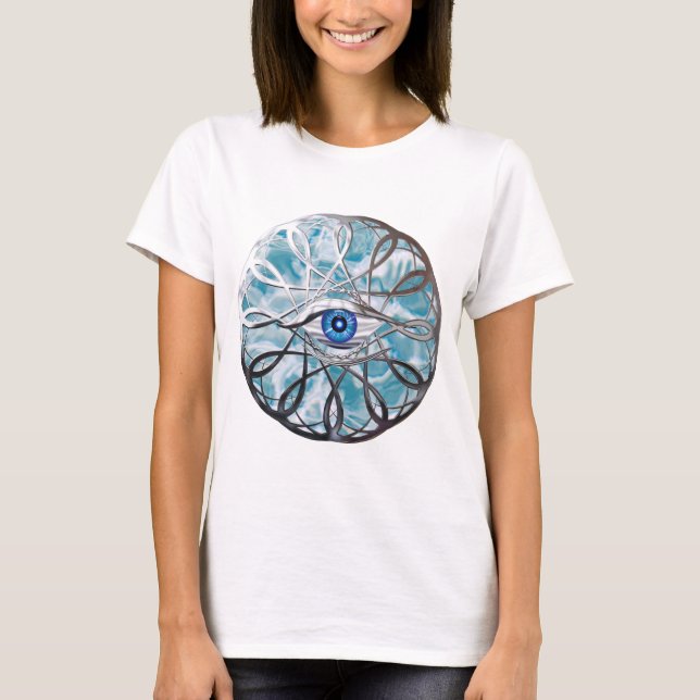 Camiseta Design de olhos místicos cromo (Frente)