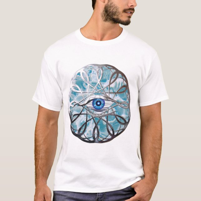 Camiseta Design de olhos místicos cromo (Frente)