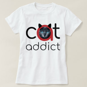Camiseta Design de Olhos Vermelhos Pretos do Gato