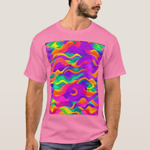 Camiseta Design de onda Abstrato colorida