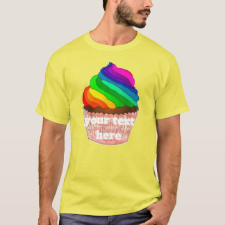 Camiseta Design de Orgulho de Cupcake Arco-íris Personalizá
