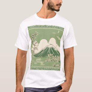 Camiseta Design de Ornamento de Padrão Tradicional Japonês