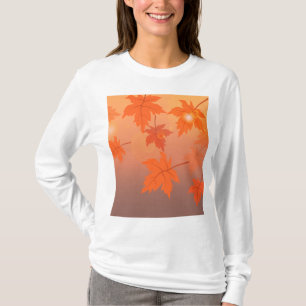 Camiseta Design de outono com folhas de maple e efeito de c
