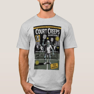 Camiseta Design de Paddle de Pickleball Zumbi em Quadrinhos
