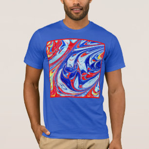Camiseta Design de Padrão Abstrato Azul Dinâmico