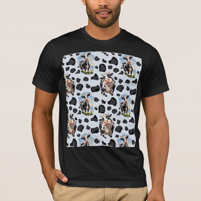 Camiseta Design de padrão animal de vaca (Frente)
