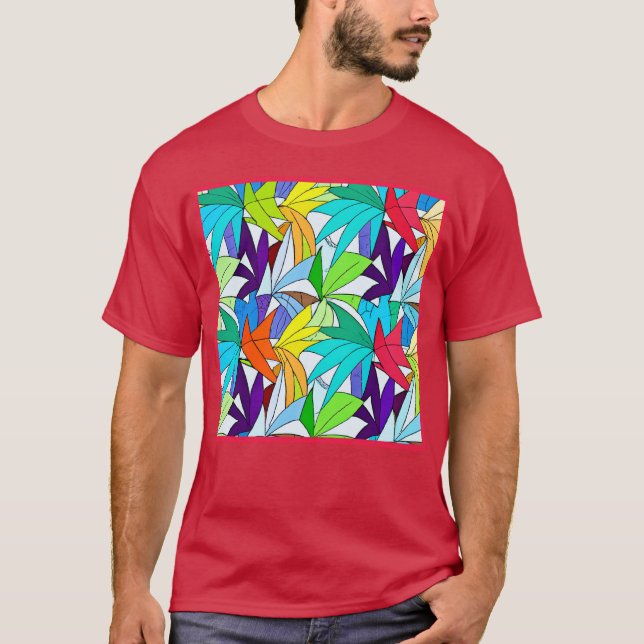Camiseta Design de padrão de Abstrato colorida (Frente)