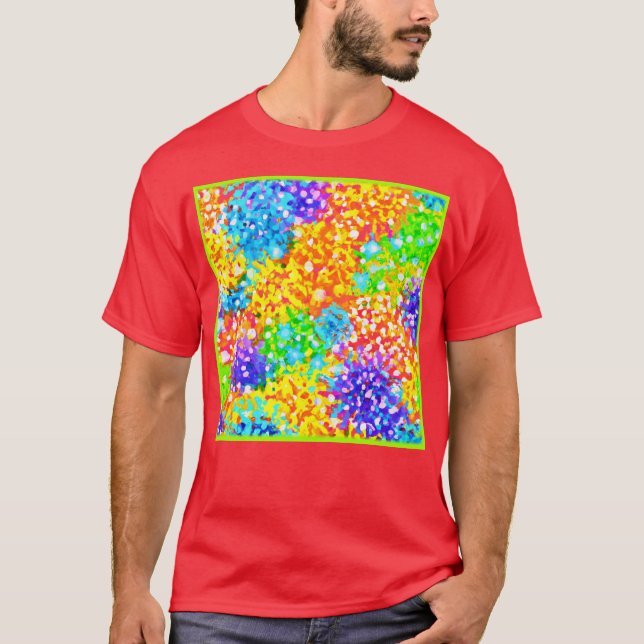 Camiseta Design de padrão de Abstrato colorida (Frente)
