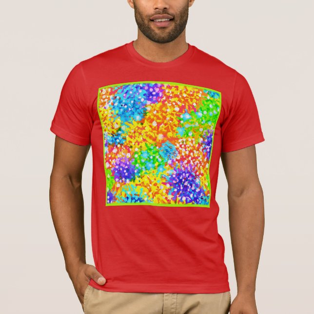 Camiseta Design de padrão de Abstrato colorida (Frente)