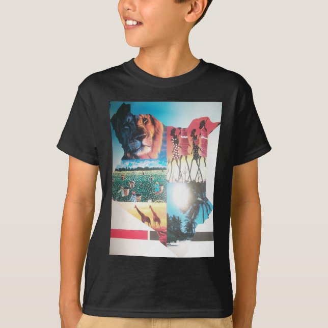 Camiseta Design de Padrão de Cores de Bandeiras Nacionais d (Frente)