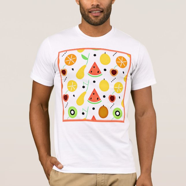 Camiseta Design de padrão de Fruta tropical (Frente)