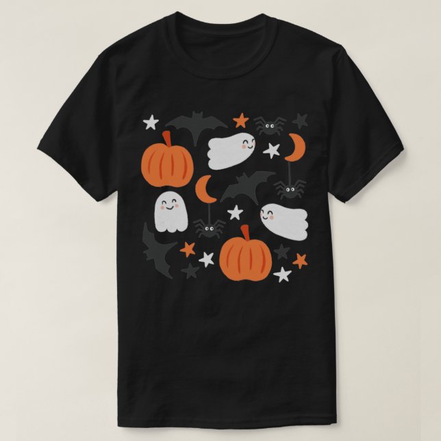 Camiseta Design de padrão de Halloween (Frente do Design)