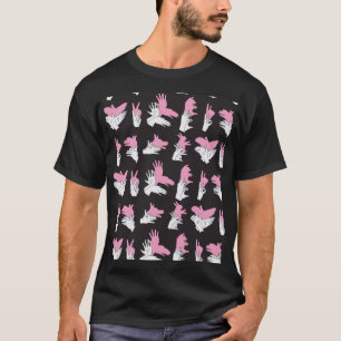 Camiseta Design de Padrão de Mão Sombra de Vintage