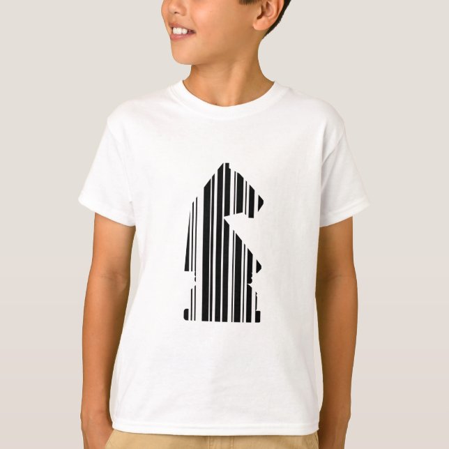 Camiseta Design de padrão de peça de xadrez em código de ba (Frente)