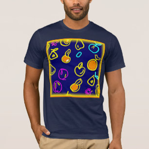 Camiseta Design de Padrão Dinâmico do Neon Fruta