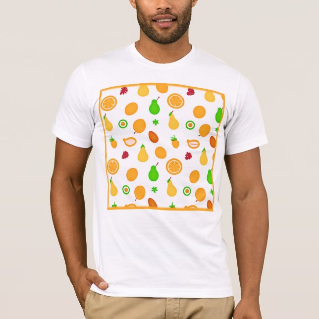 Camiseta Design de Padrão do Fruta Exótico (Frente)