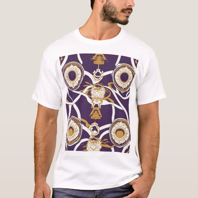 Camiseta Design de Padrão Geométrico Japonês Tradicional 00 (Frente)