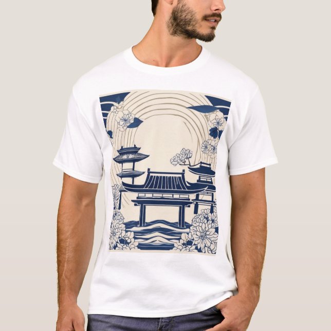 Camiseta Design de Padrão Japonês Tradicional 0028 (Frente)
