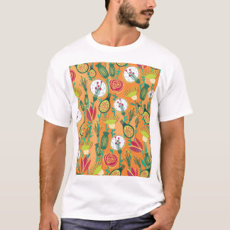 Camiseta Design de padrão sem costura floral colorido