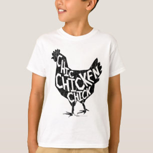 Camiseta Design de padrão vintage da galinha Chic _1
