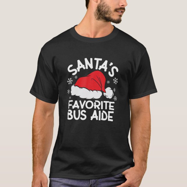 Camiseta Design de papai noel de Barramento Favorito dos  p (Frente)